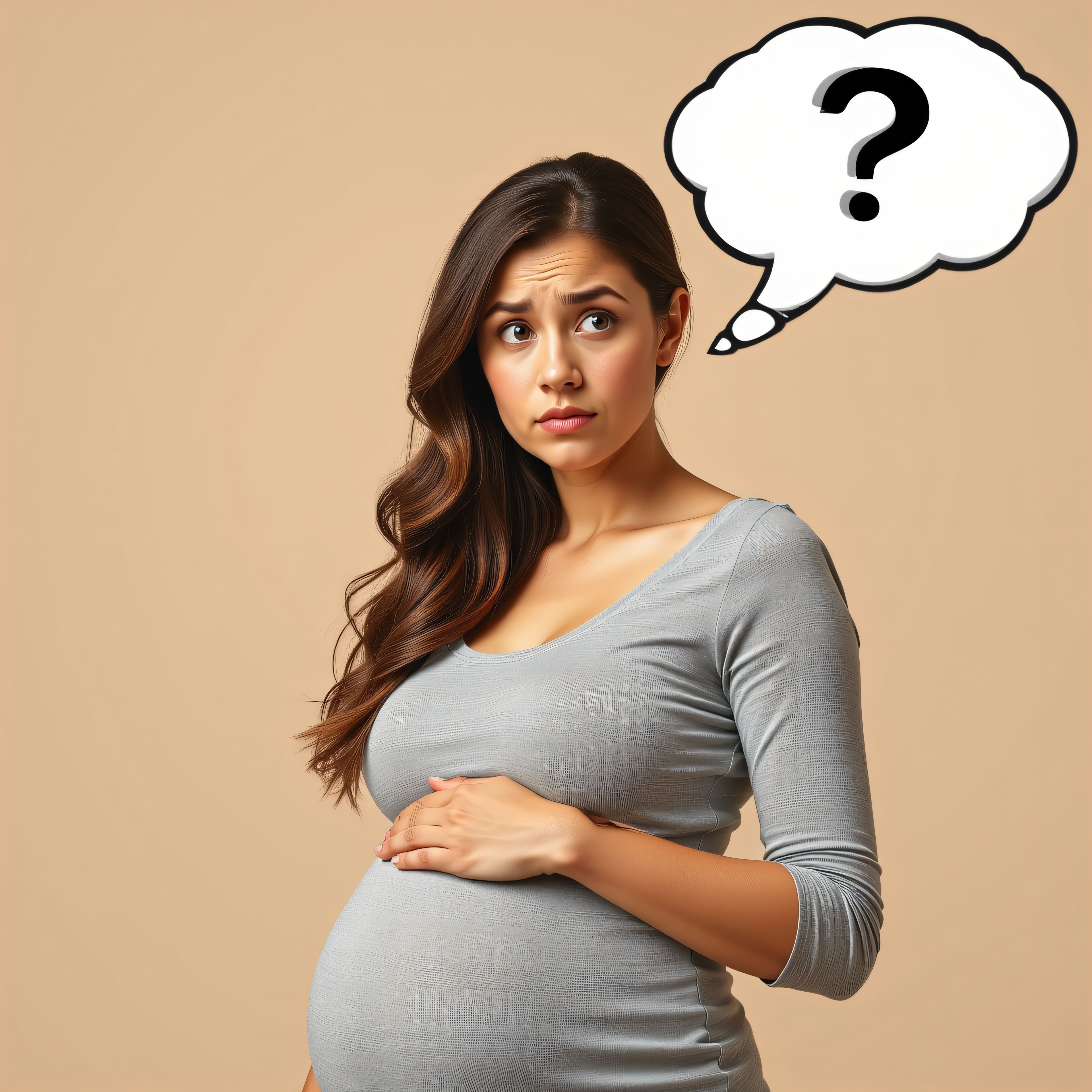 confused pregnanct woman